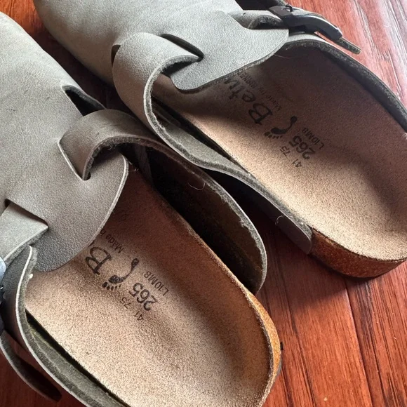 Betula By Birkenstock Boston Clogs Gray Leather Women’s 10 Men’s 8 Unisex Shoes - Picture 3 of 8